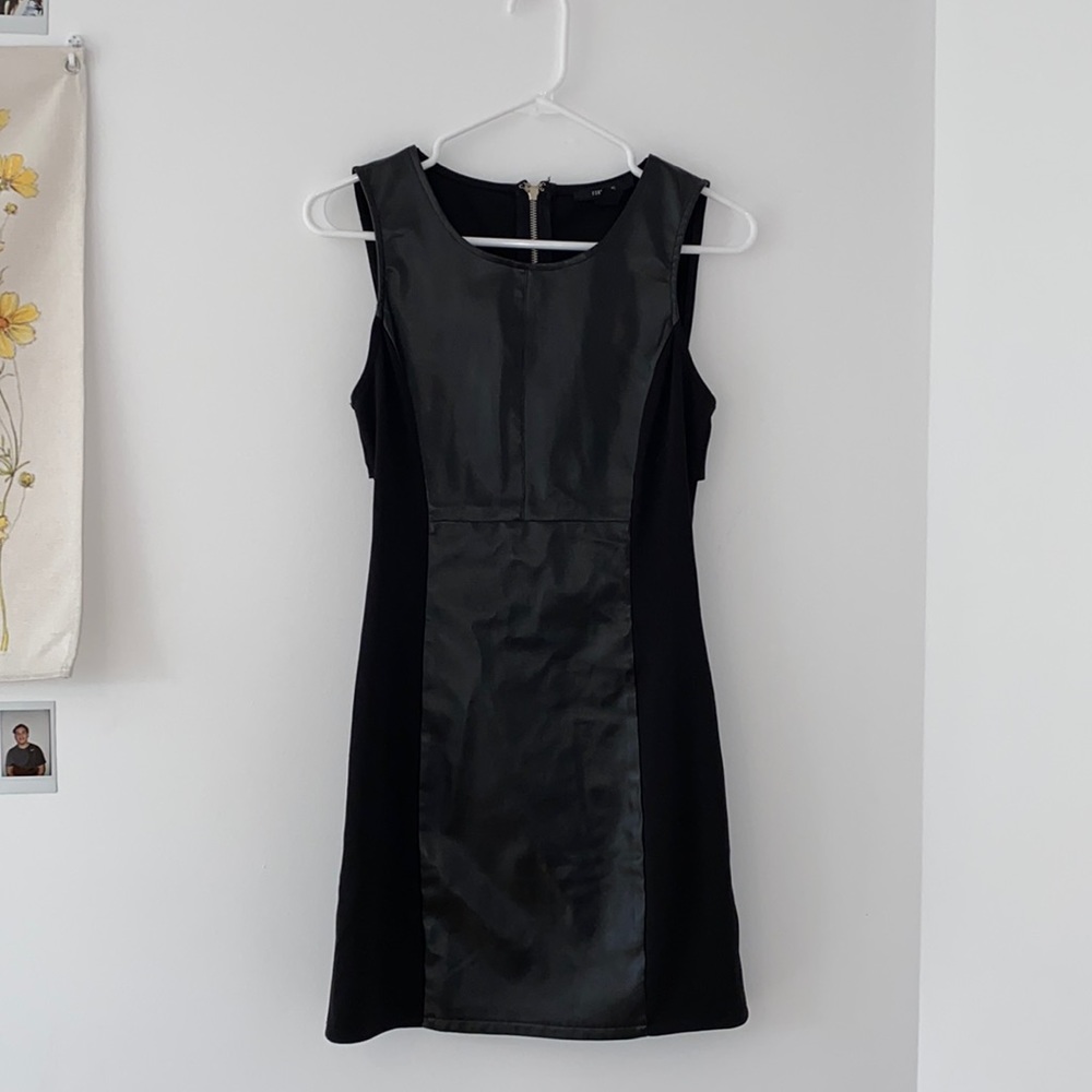 Faux leather bodycon dress